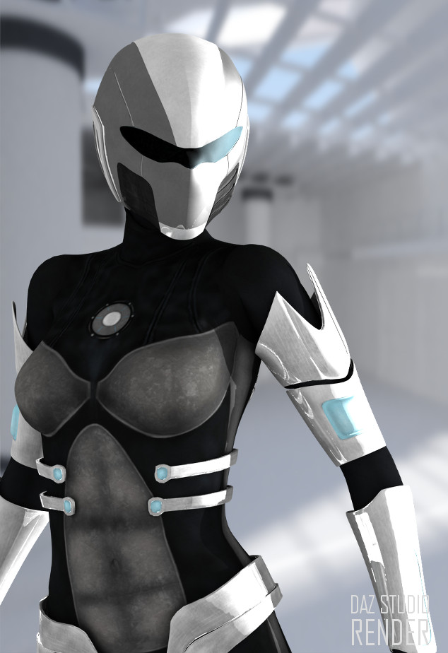 Scifi 3D armoured female suit for Daz studio and poser